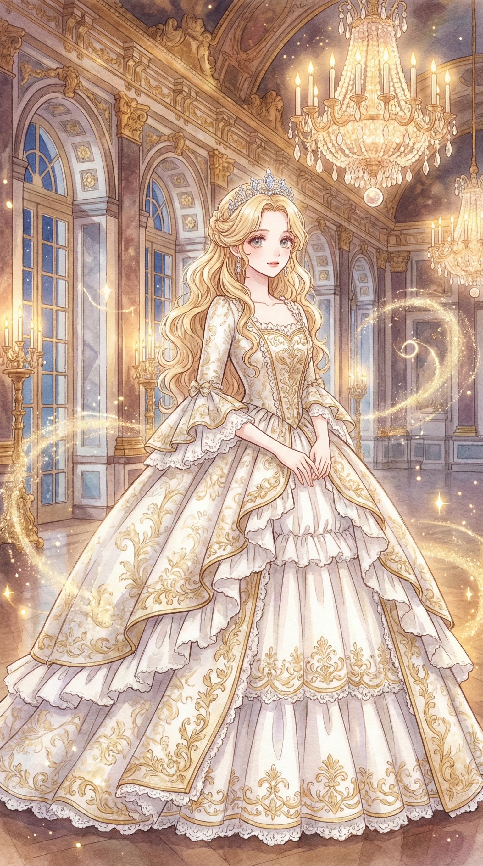 宫廷舞姬漫画封面金发公主华丽宫殿舞会